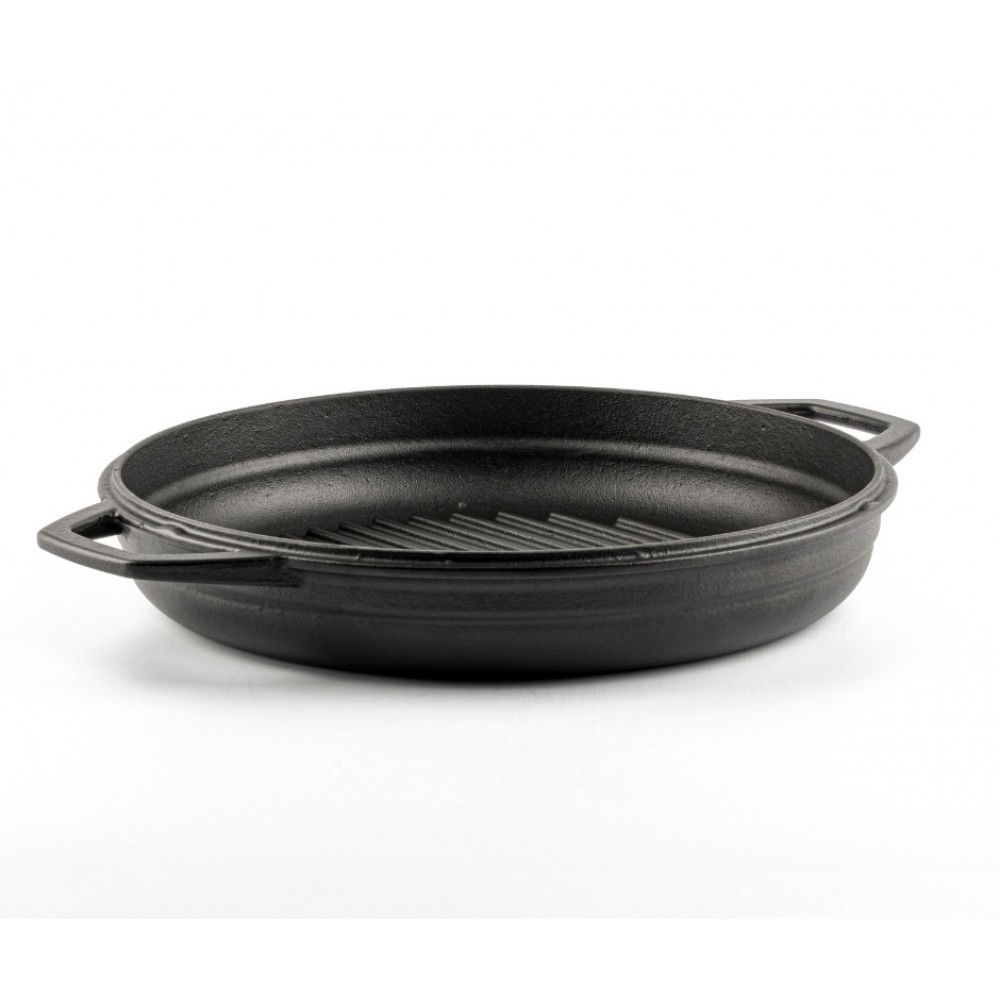 Smaltovaná litinová pánev na gril Hosse, Black Onyx, Ф22cm | Plochá litinová pánev | Litinová pánev |