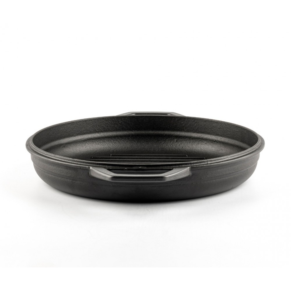 Smaltovaná litinová pánev na gril Hosse, Black Onyx, Ф22cm | Plochá litinová pánev | Litinová pánev |