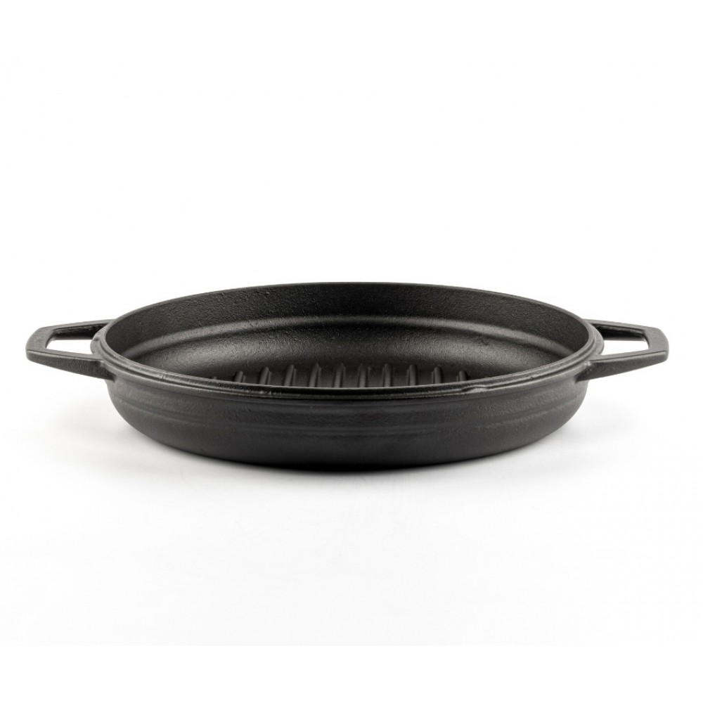 Smaltovaná litinová pánev na gril Hosse, Black Onyx, Ф22cm | Plochá litinová pánev | Litinová pánev |