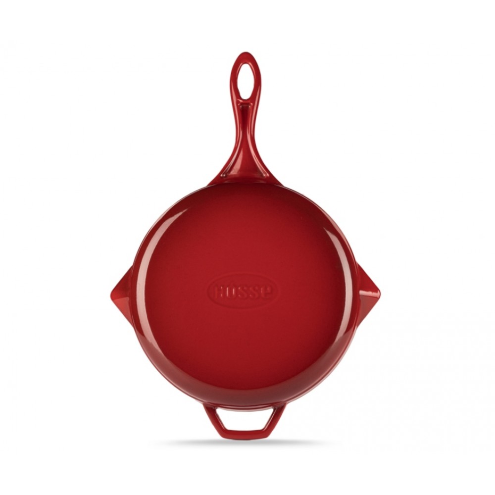 Smaltovaná litinová pánev Hosse, Rubin, Ф28cm | Plochá litinová pánev | Litinová pánev |