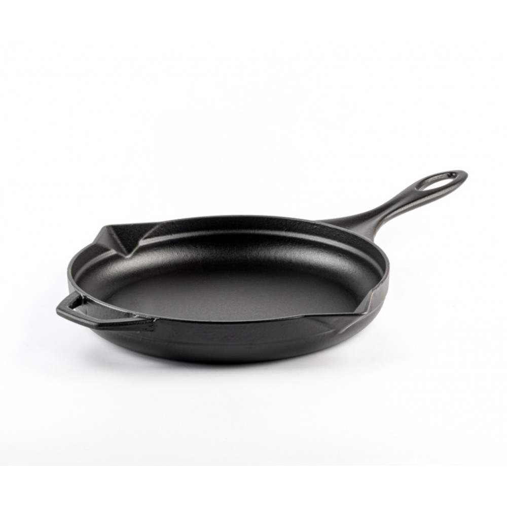 Smaltovaná litinová pánev Hosse, Black Onyx, Ф24cm | Plochá litinová pánev | Litinová pánev |