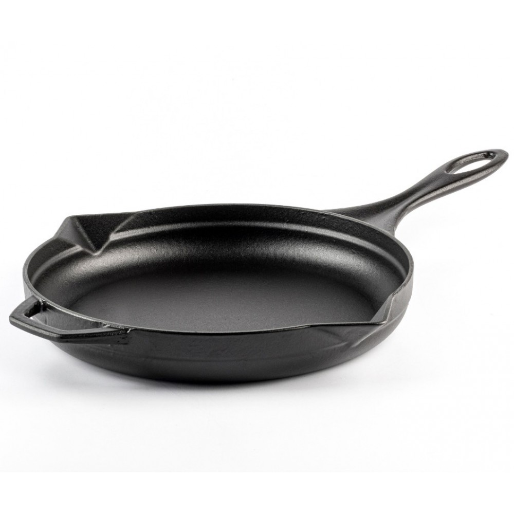 Smaltovaná litinová pánev Hosse, Black Onyx, Ф28cm | Plochá litinová pánev | Litinová pánev |