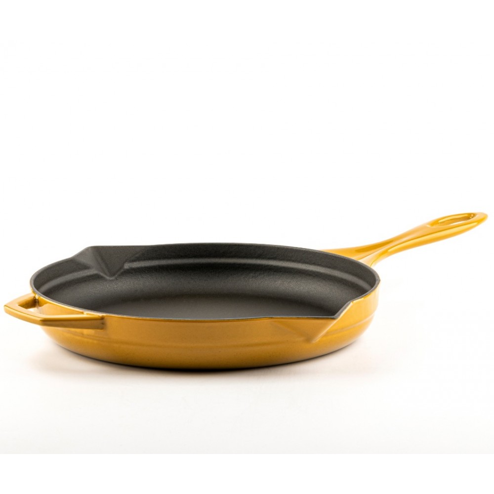 Smaltovaná litinová pánev Hosse, Dijon, Ф28cm | Plochá litinová pánev | Litinová pánev |