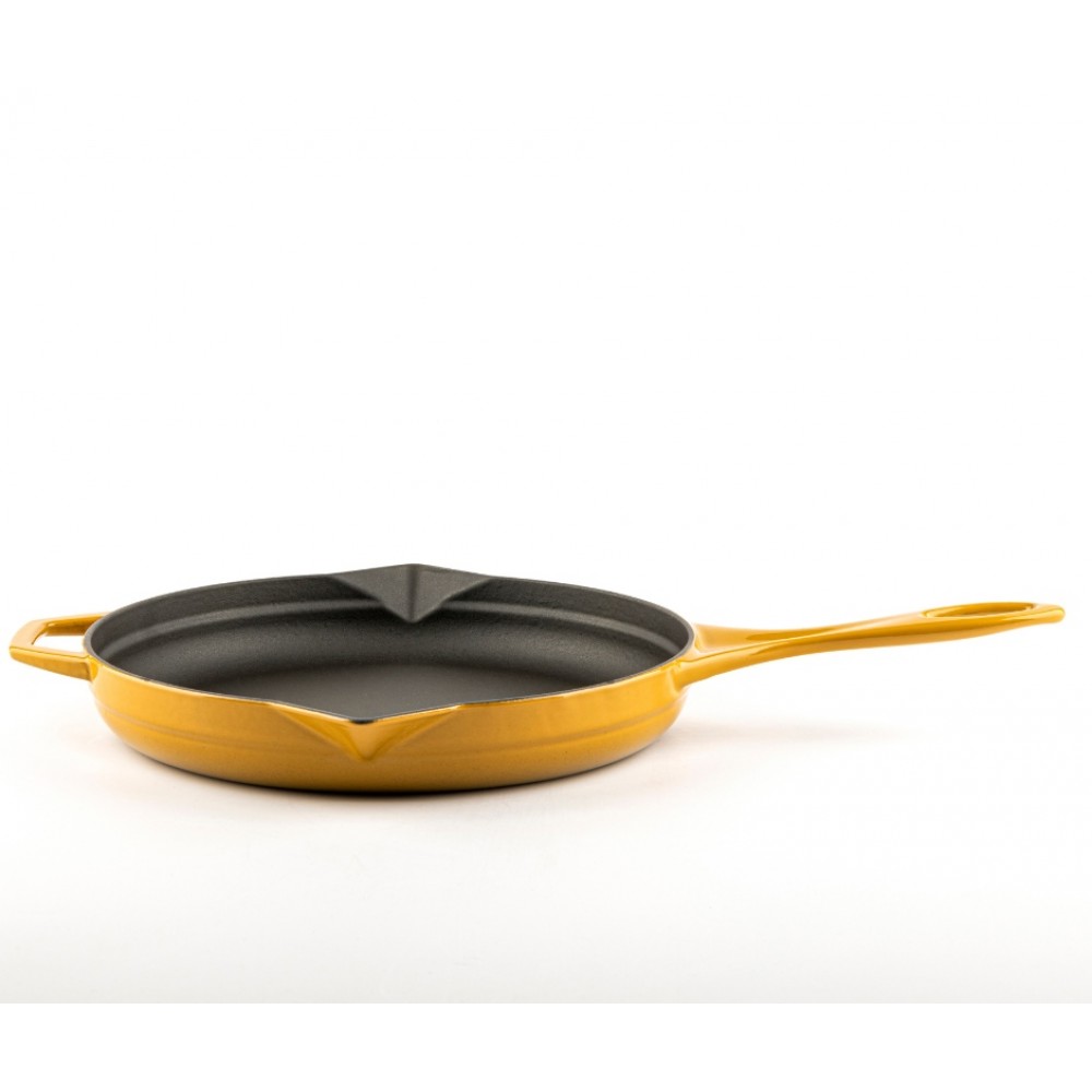 Smaltovaná litinová pánev Hosse, Dijon, Ф28cm | Plochá litinová pánev | Litinová pánev |