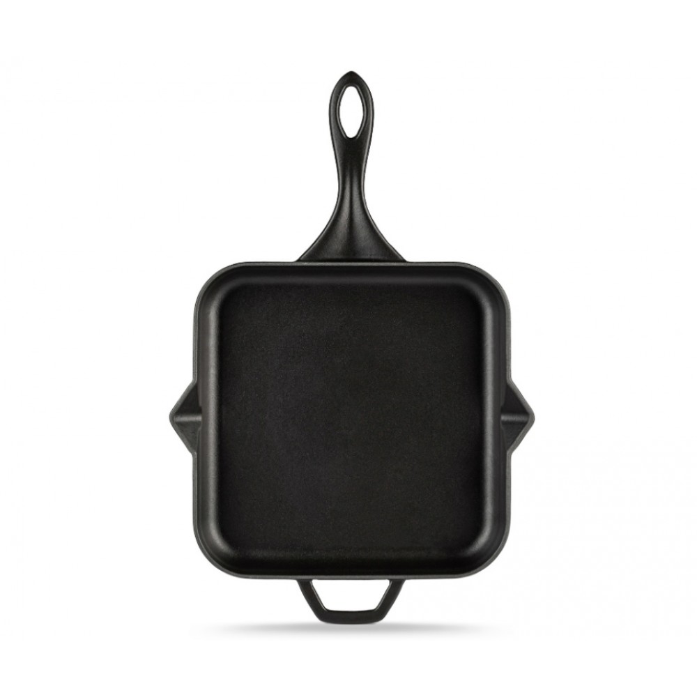 Smaltovaná litinová pánev Hosse, Black Onyx, 28x28cm | Plochá litinová pánev | Litinová pánev |