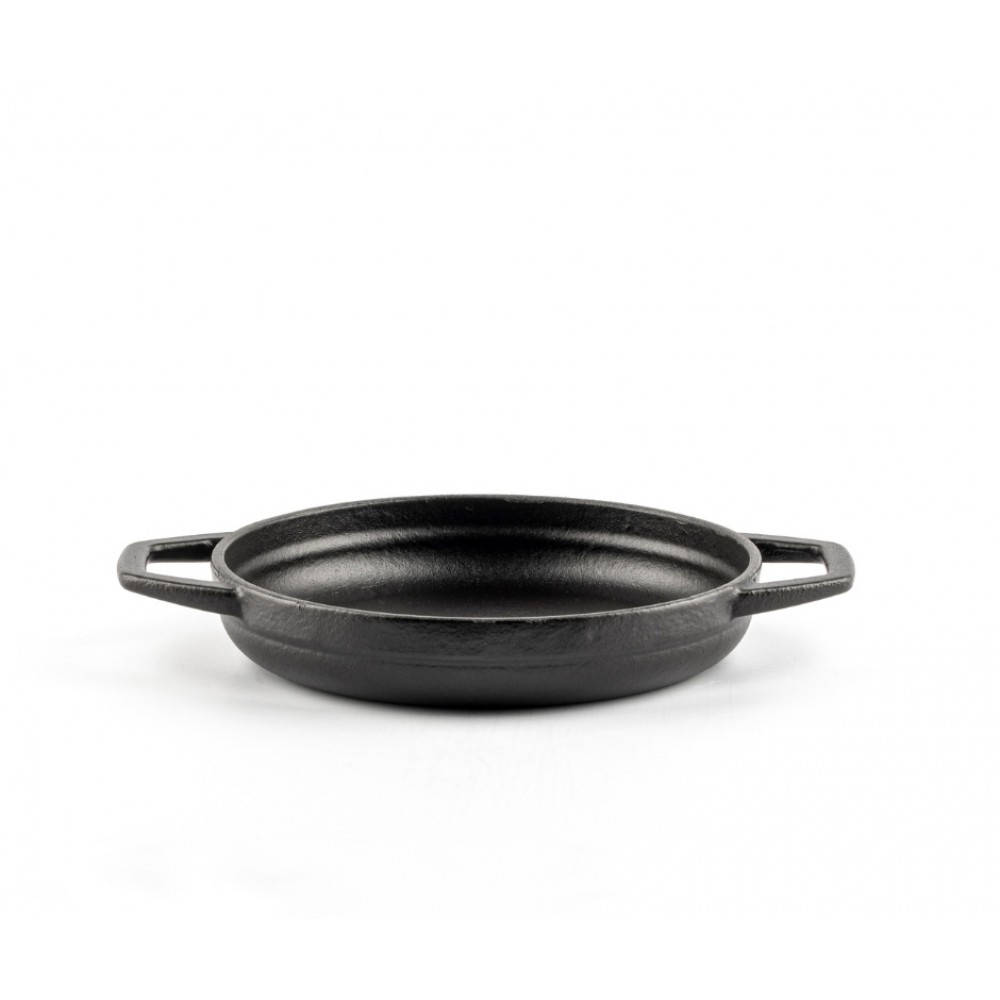 Smaltovaná litinová pánev se dvěma úchyty Hosse, Black Onyx, Ф16cm | Plochá litinová pánev | Litinová pánev |
