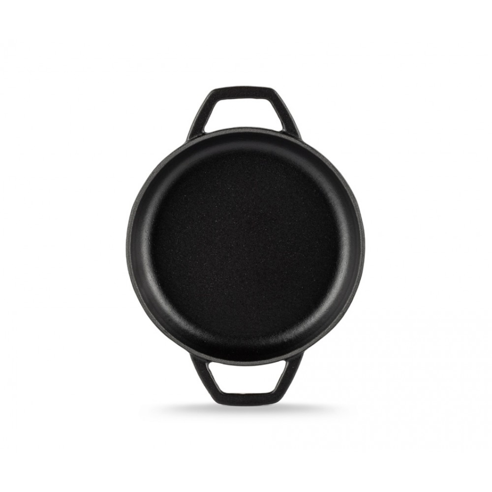 Smaltovaná litinová pánev se dvěma úchyty Hosse, Black Onyx, Ф16cm | Plochá litinová pánev | Litinová pánev |