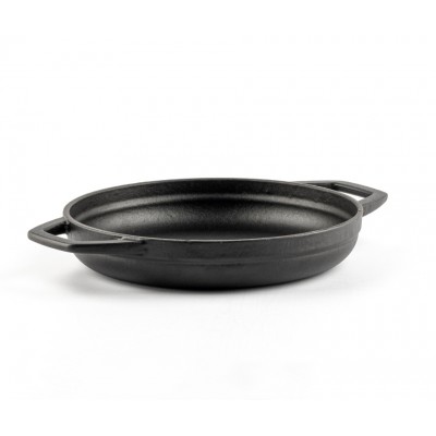 Smaltovaná litinová pánev se dvěma úchyty Hosse, Black Onyx, Ф19cm - Plochá litinová pánev