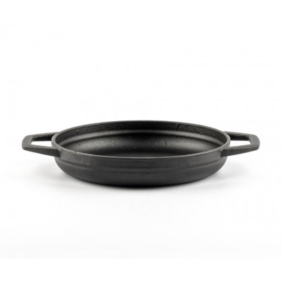Smaltovaná litinová pánev se dvěma úchyty Hosse, Black Onyx, Ф19cm - Plochá litinová pánev
