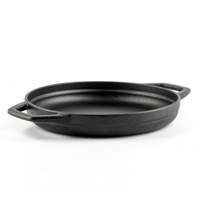 Smaltovaná litinová pánev se dvěma úchyty Hosse, Black Onyx, Ф22cm - Plochá litinová pánev