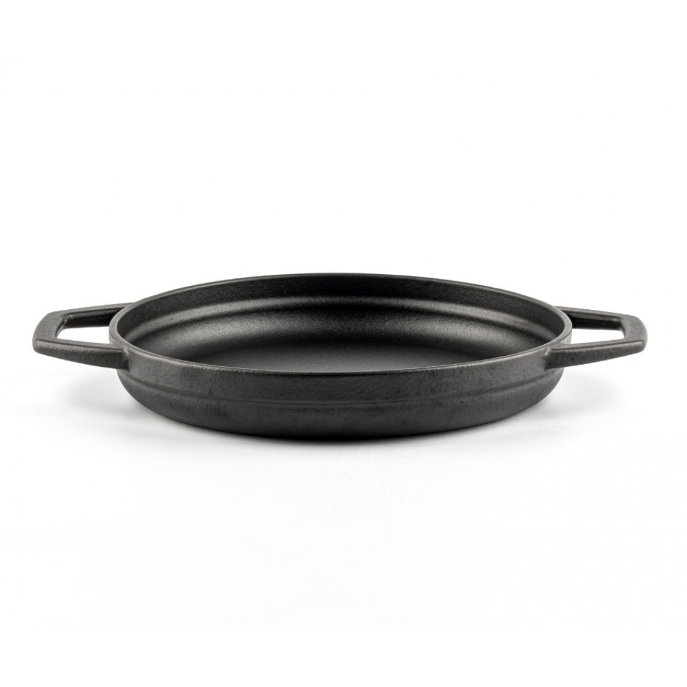 Smaltovaná litinová pánev se dvěma úchyty Hosse, Black Onyx, Ф22cm | Plochá litinová pánev | Litinová pánev |