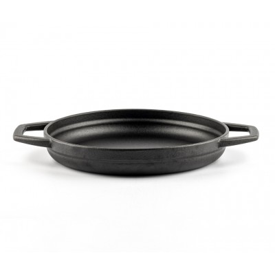 Smaltovaná litinová pánev se dvěma úchyty Hosse, Black Onyx, Ф22cm - Plochá litinová pánev