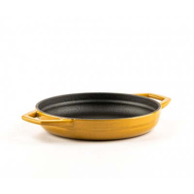 Smaltovaná litinová pánev se dvěma úchyty Hosse, Dijon, Ф16cm - Plochá litinová pánev