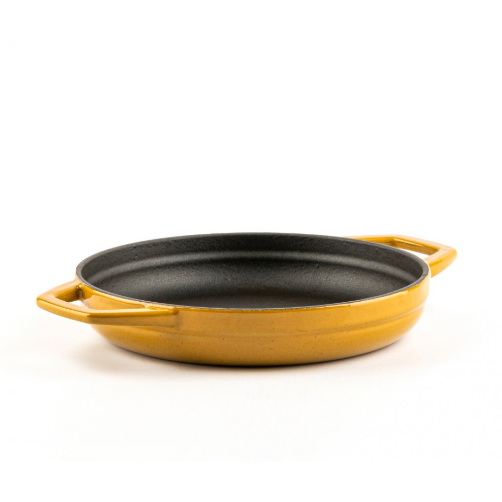 Smaltovaná litinová pánev se dvěma úchyty Hosse, Dijon, Ф19cm | Plochá litinová pánev | Litinová pánev |
