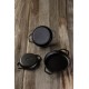 Smaltovaná litinová pánev se dvěma úchyty Hosse, Black Onyx, Ф16cm | Plochá litinová pánev | Litinová pánev |