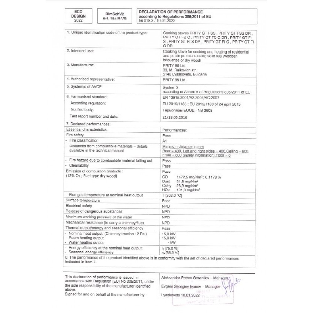 Sporák na tuhá paliva Prity GT, se zásuvkou, 15 kW | Krbová kamna s troubou | Krbová kamna |