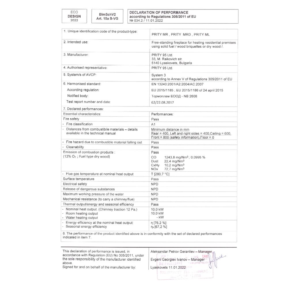 Krbová kamna Prity MR, 10 kW | Litinová krbová kamna | Krbová kamna |