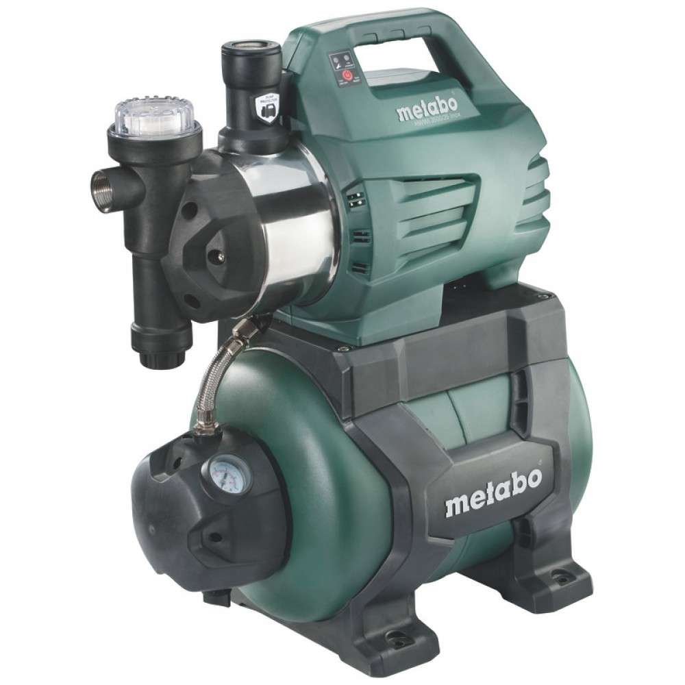 Jednofázové hydroforové čerpadlo na vodu METABO HWWI 3500/25 INOX, výkon 1100 W, průtok 3500 l/h, objem nádrže 24 l, dopravní výška 45 m | Elektrické čerpadlo | Vodní čerpadla |