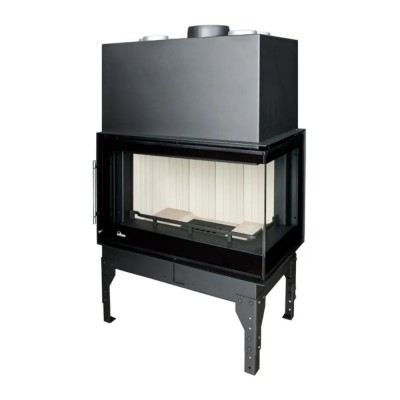 Krbová vložka UNIFLAM 760 EVO PBS s rozvody vzduchu a přívodem vzduchu, ohýbané sklo, pravá strana, 10 kW - Krby