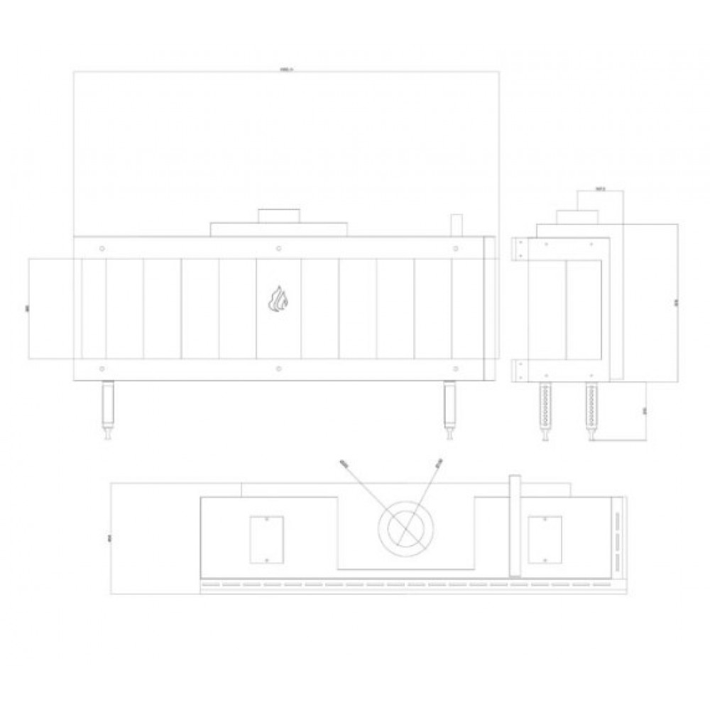 Plynový krb Balkan Energy GAS CORNER 150, 13kW | Plynové krby | Krby |