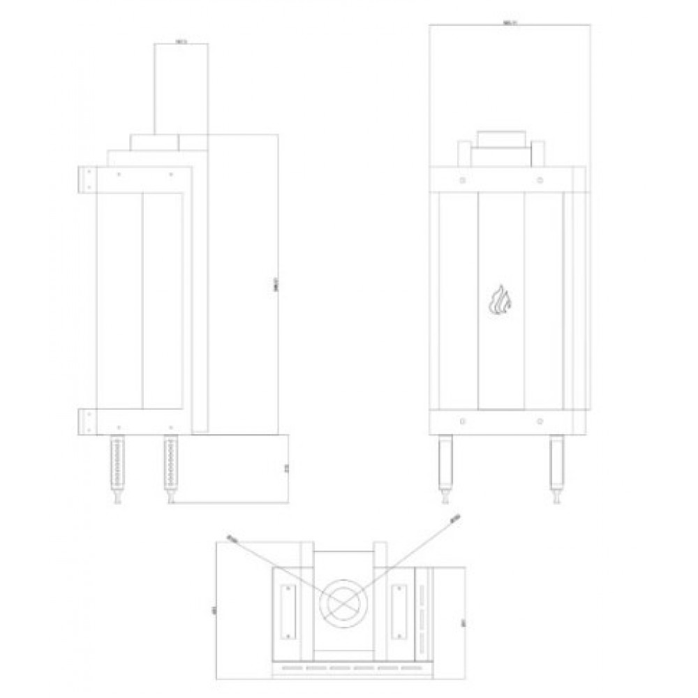 Plynový krb Balkan Energy GAS STANDING CORNER, 3.9kW - 6.0kW | Plynové krby | Krby |