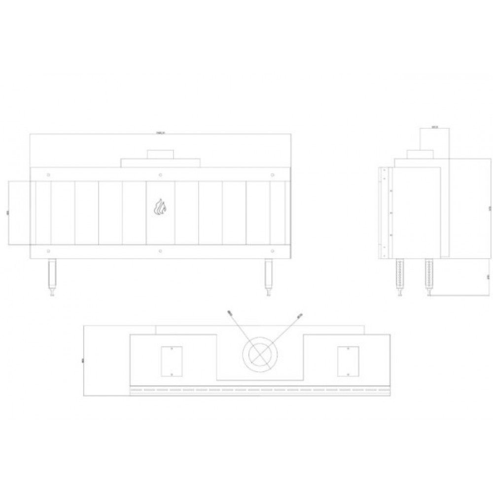 Plynový krb Balkan Energy GAS STRAIGHT 150, 13kW | Plynové krby | Krby |