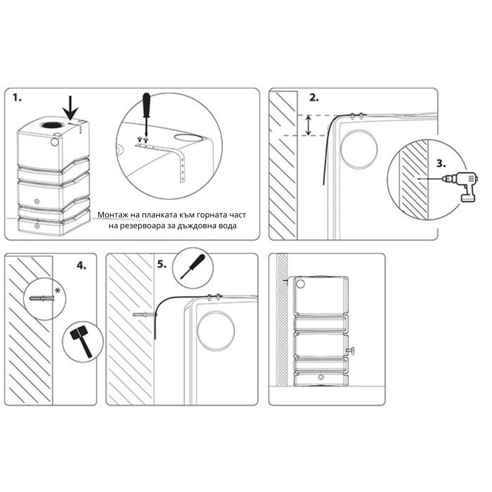 Nádrž na dešťovou vodu Prosperplast Arves Wall Stone, 400L, Antracitová |  |  |