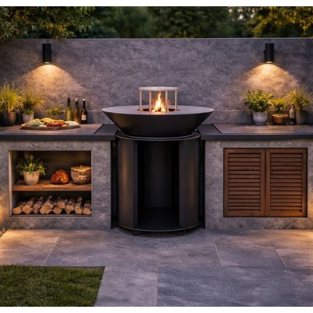 Ocelový gril na dřevěné uhlí Balkan Energy ROUND 750 | Příslušenství pro grilování | Grilování |