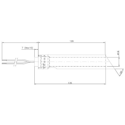 Zapalovač / topné těleso – sada s vodicí trubkou pro peletová kamna Jotul, Ravelli a další, délka 144 mm, 350 W - Náhradní díly na peletová kamna