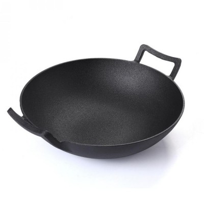 Wok pánev z litiny - Plochá litinová pánev