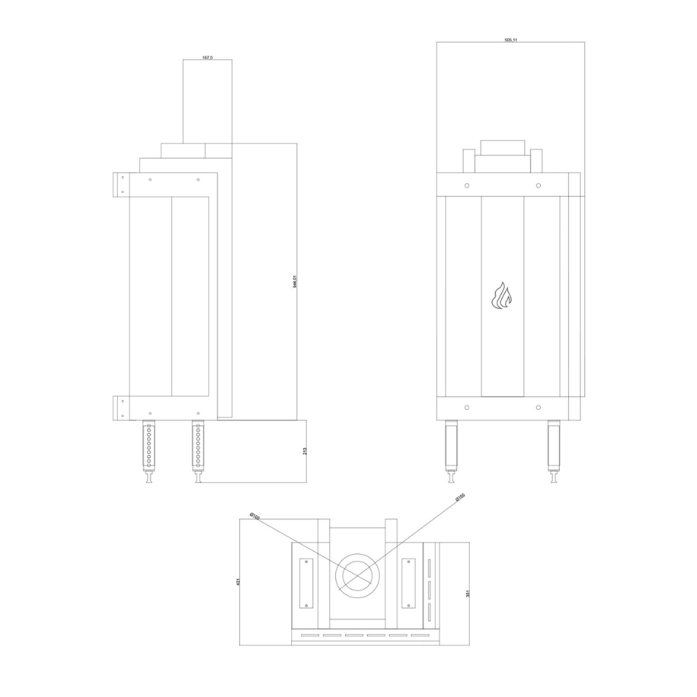 Plynový krb Balkan Energy GAS STANDING CORNER, 3.9kW - 6.0kW | Plynové krby | Krby |