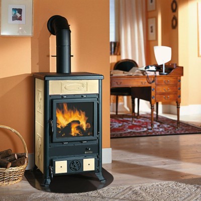 Italská krbová kamna La Nordica Rossella R1, ecru, 9kW - La Nordica