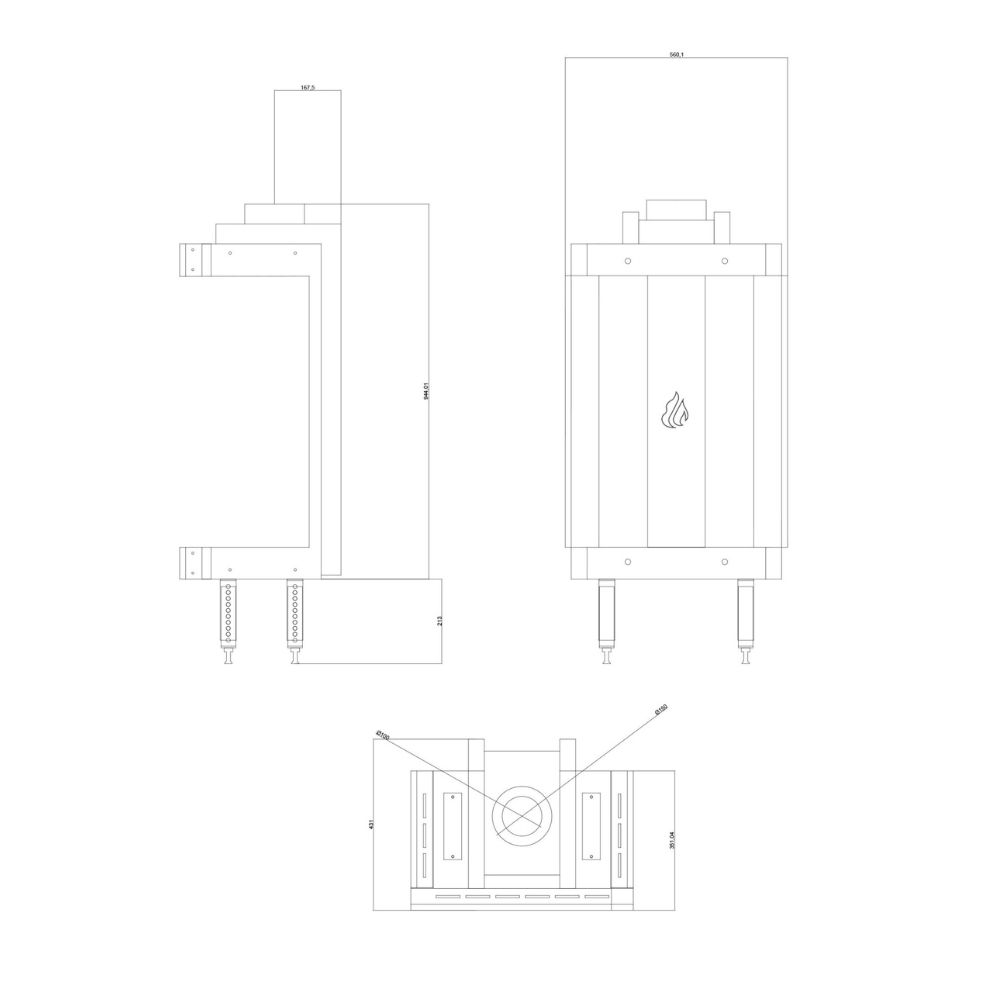 Plynový krb Velmora Fire GAS STANDING PANORAMA, 3.9kW - 6.0kW | Plynové krby | Krby |