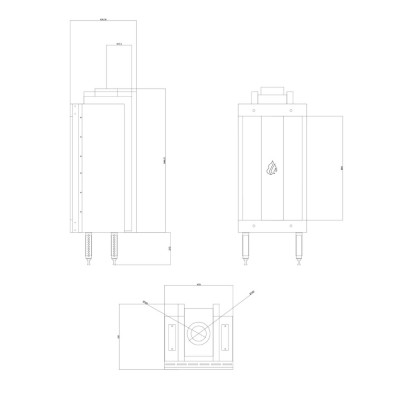 Plynový krb Velmora Fire GAS STANDING STRAIGHT, 3.9kW - 6.0kW - Velmora Fire
