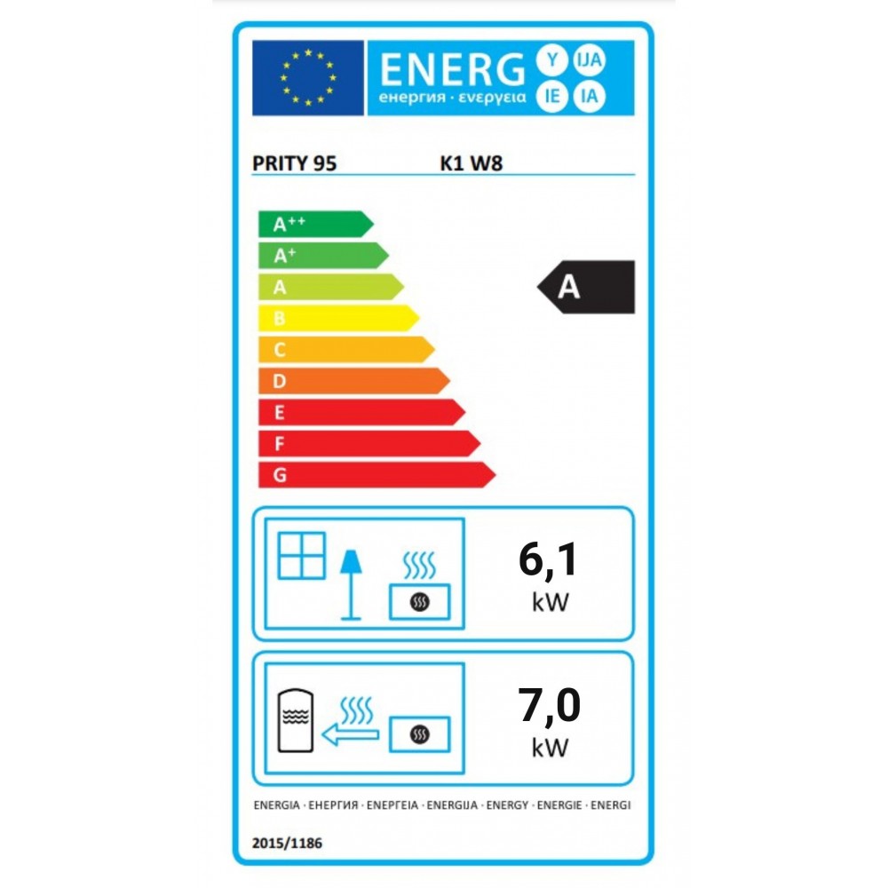 Krbová kamna s teplovodním výměníkem Prity K1 W8, 13.1kW | Krbová kamna s teplovodním výměníkem | Krbová kamna |