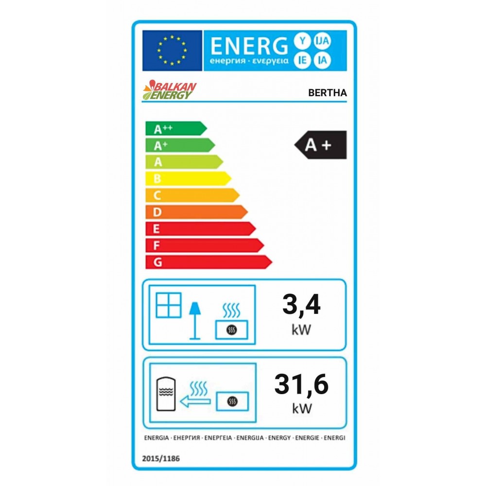 Peletová kamna s teplovodním výměníkem Balkan Energy Bertha, 35kW | Peletová kamna s teplovodním výměníkem | Peletová kamna |