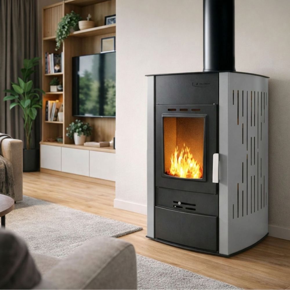 Krbová kamna s teplovodním výměníkem Velmora Fire ATS HYDRO šedá, 25kW | Krbová kamna s teplovodním výměníkem | Krbová kamna |