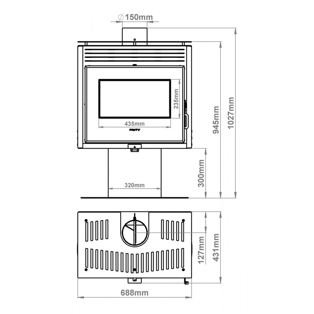 Кrbová kamna Prity PM3L E, 10.8kW | Krbová kamna Prity | Prity |