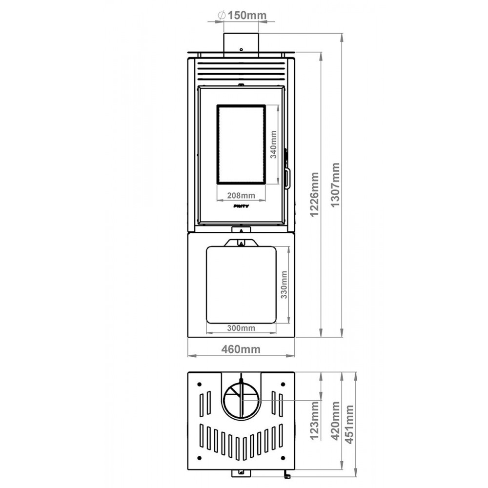 Кrbová kamna Prity PMV3 Е, 10.8kW | Kamna na dřevo | Krbová kamna |