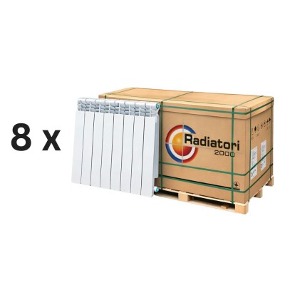 Kompletní sada hliníkových radiátorů Helyos Evo H700, 8 dílů x 10 sekcí - Radiátory