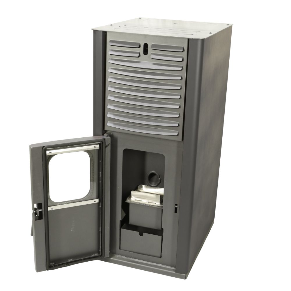 Peletová kamna s teplovodním výměníkem Mytherm IOLI TSA 18 šedá, s ventilátorem, 18kW | Peletová kamna s teplovodním výměníkem | Peletová kamna |