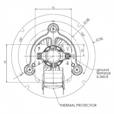 Odtahový ventilátor TRIAL CAF15Y-120S pro peletová kamna Caminetti Montegrappa - Ventilátory a dmychadla na peletová kamna
