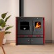 Sporák na tuhá paliva Prometey Perfect Eco Lux s levým kouřovodem, vínová, 7.5kW |  |  |