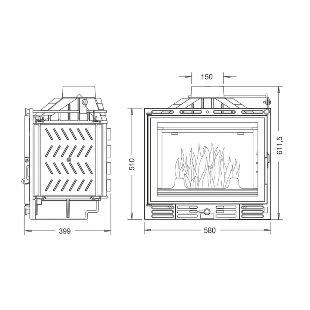 Krbová vložka UNIFLAM 600 PLUS ECO s klapkou, 8 kW | Krbové vložky | Krby |