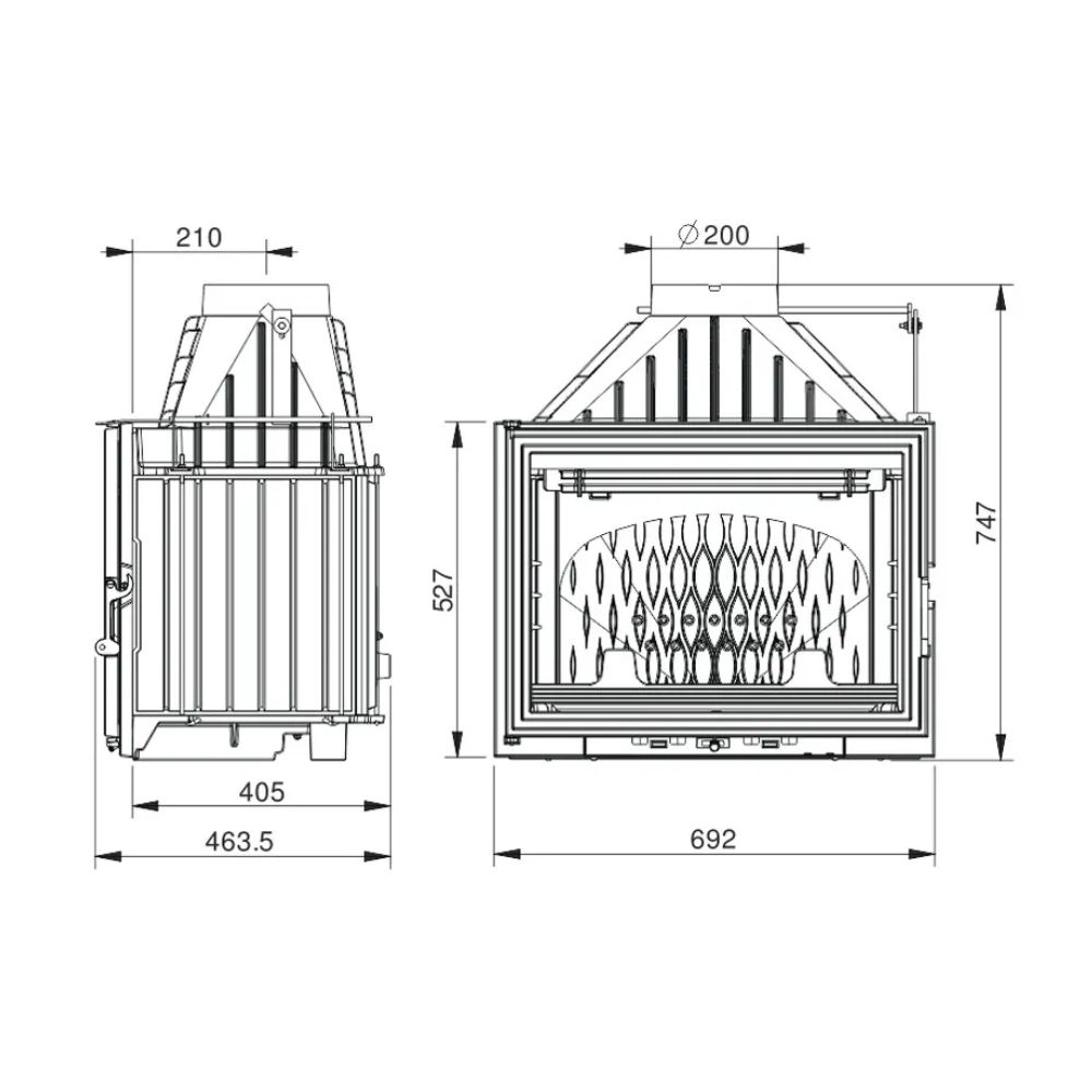 Кrbová vložka UNIFLAM 700 LUX ECO s klapkou, 12 kW | Krbové vložky | Krby |