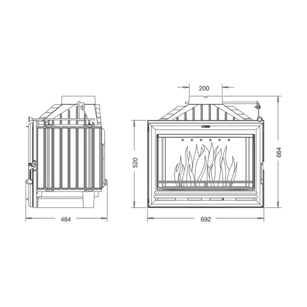 Krbová vložka UNIFLAM 700 OPTION ECO s klapkou, 10 kW | Krbové vložky | Krby |