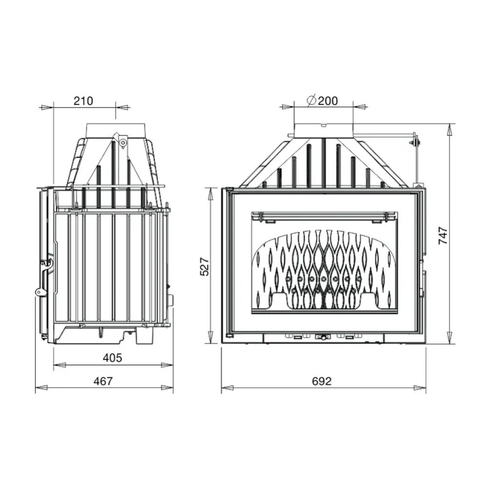 Krbová vložka UNIFLAM 700 PLUS ECO s klapkou, 12 kW | Krbové vložky | Krby |