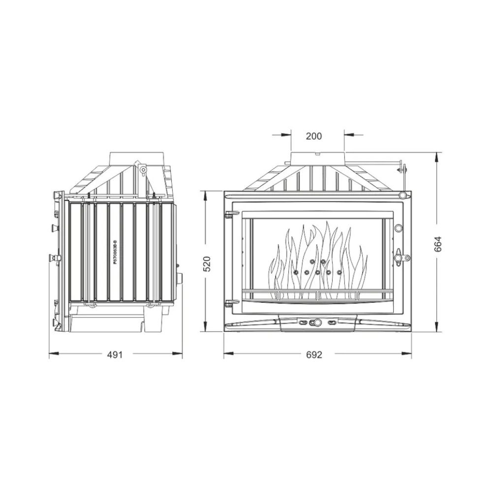 Krbová vložka UNIFLAM 700 SELENIC ECO s klapkou, 10 kW | Krbové vložky | Krby |