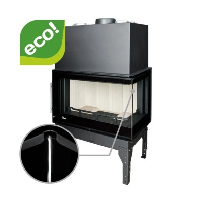 Krbová vložka UNIFLAM 760 EVO PBS s rozvody vzduchu a přívodem vzduchu, ohýbané sklo, pravá strana, 10 kW - Krby