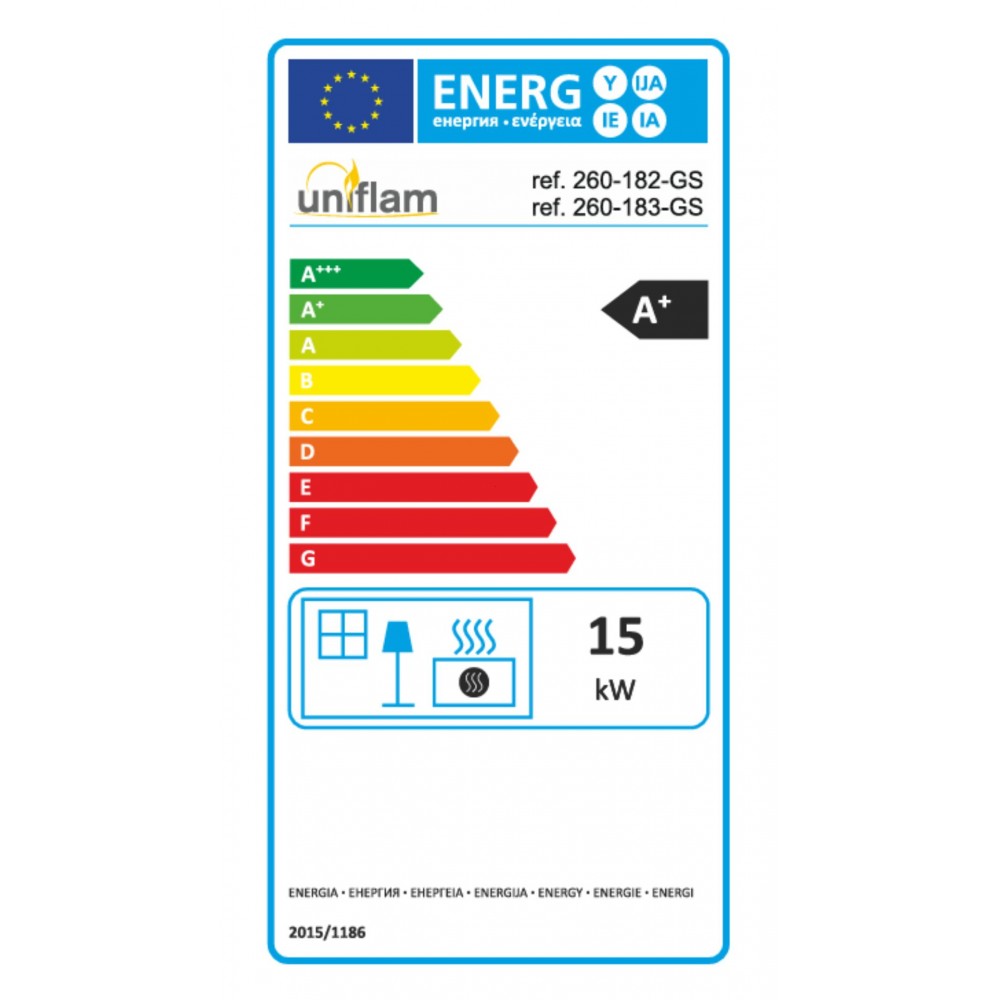 Krbová vložka UNIFLAM 860 EVO PBS s rozvody vzduchu a přívodem vzduchu, ohýbané sklo, levá strana, 15 kW | Krbové vložky | Krby |